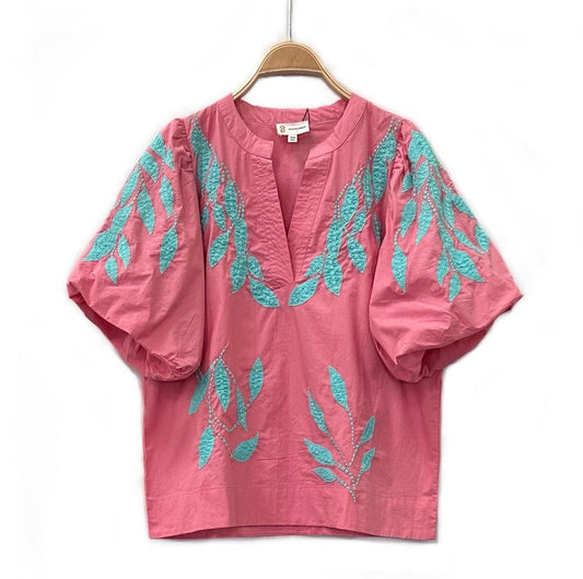 Blusa India bordada pink