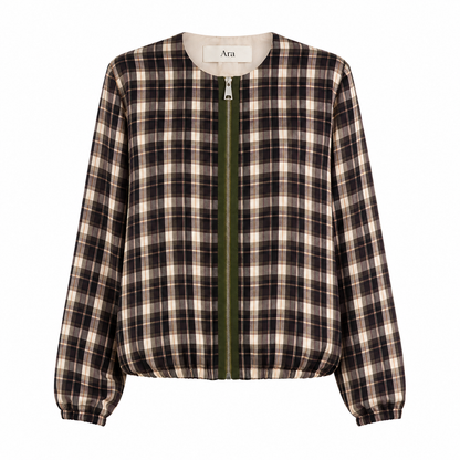 Bomber satinada cuadros