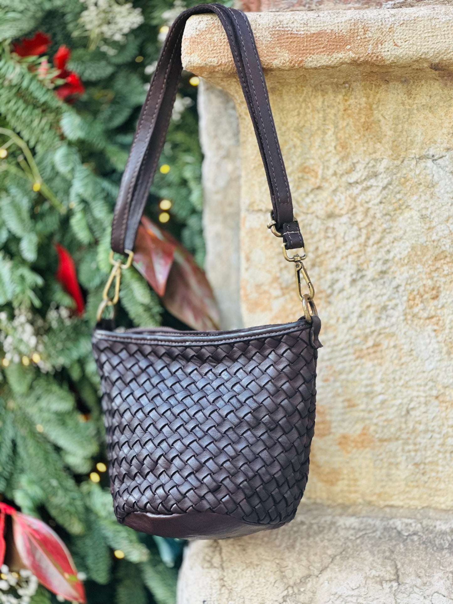 Bolso piel lavada choco