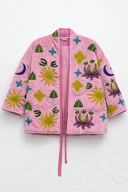 Chaqueta de terciopelo "Tigre": Rose