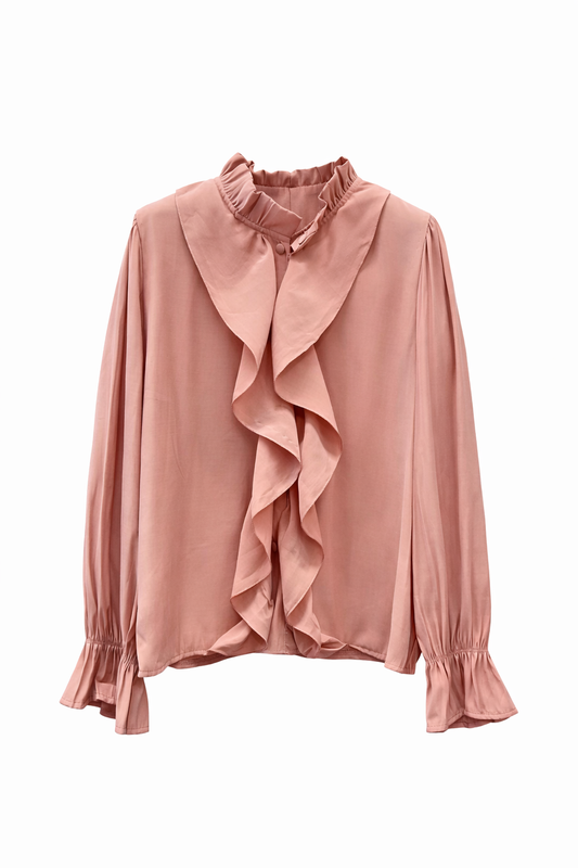 Blusa volante rosa
