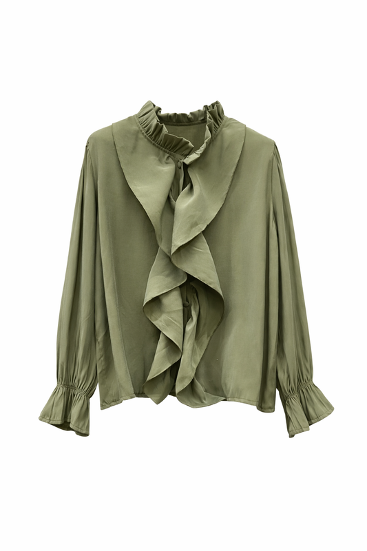 Blusa volante verde