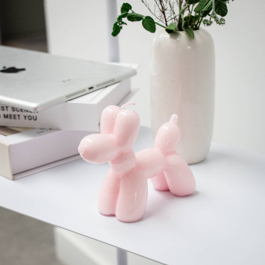 VELA DE PERRO GLOBO ROSA - PINTADA A MANO HF