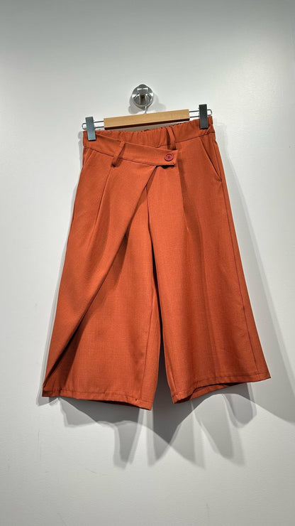 Bermudas cortas drapeadas cintura elástica: Terracota / TÚ
