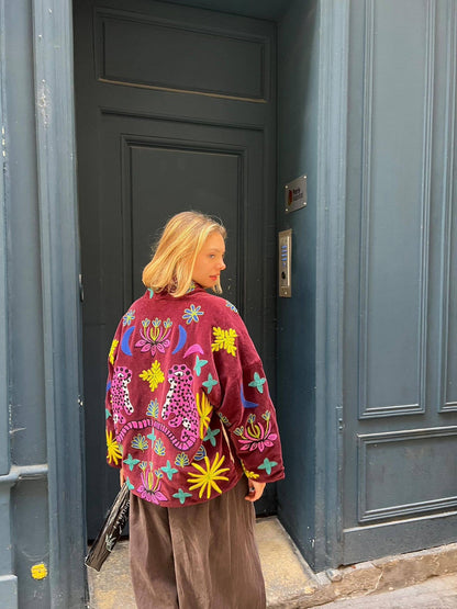 Chaqueta de terciopelo "Tigre": Mauve