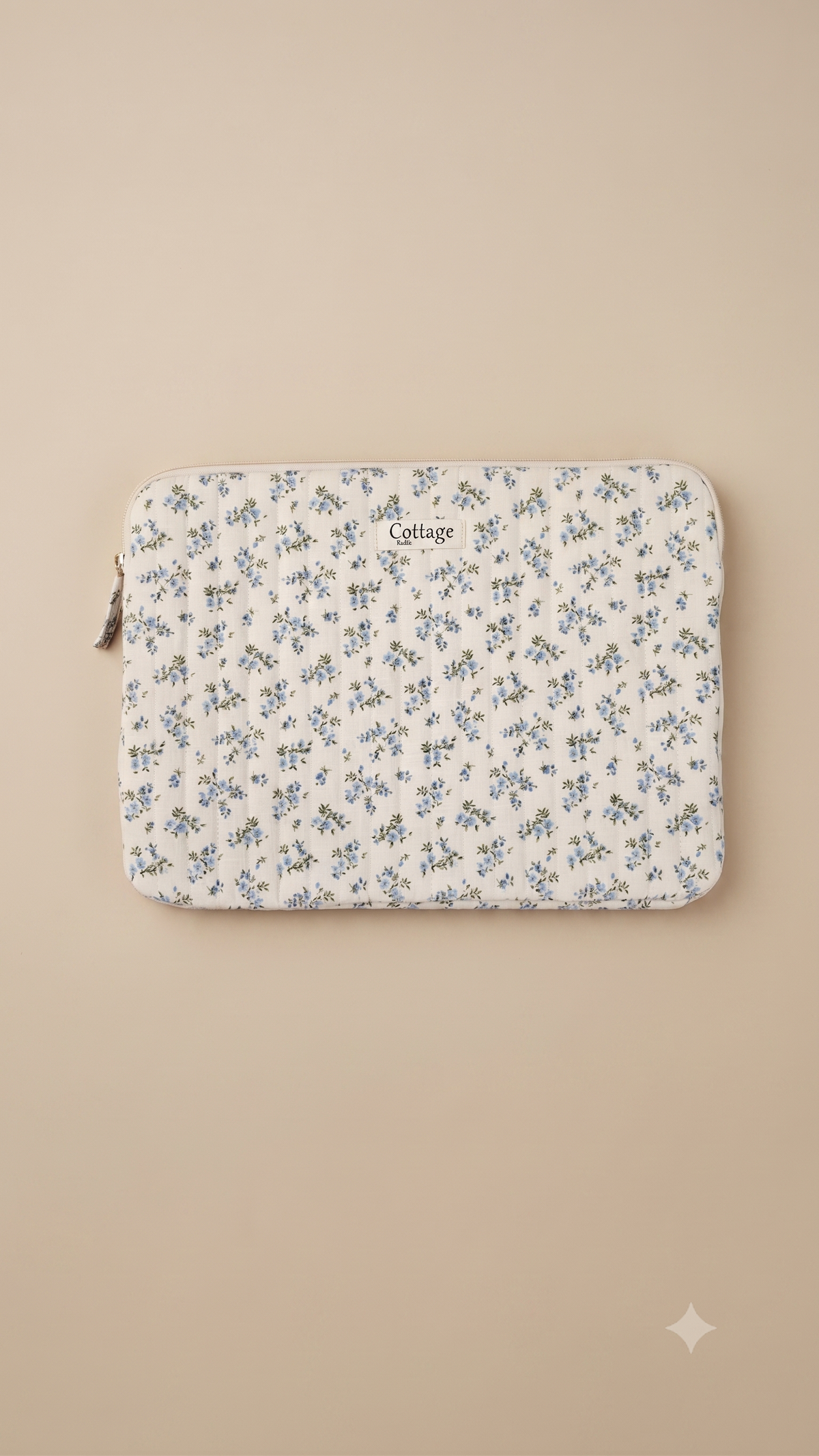 Funda para portátil de algodón: Bouquet coloré taupe