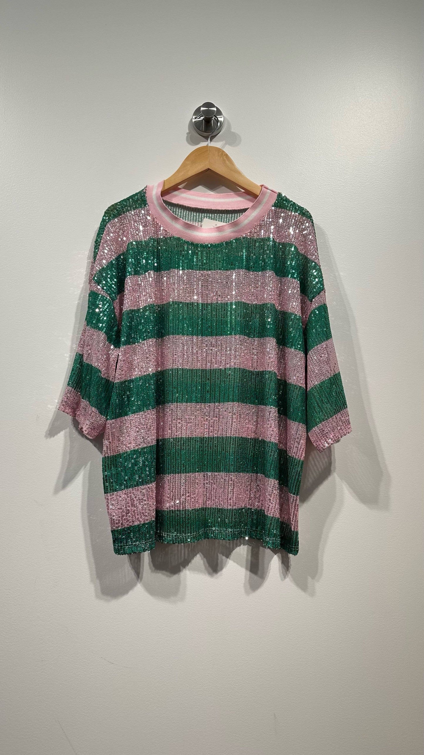 Top a rayas con lentejuelas: Azul / TÚ