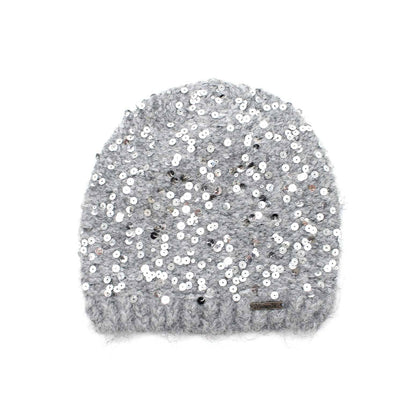 Gorro de punto con lentejuelas: GRIS