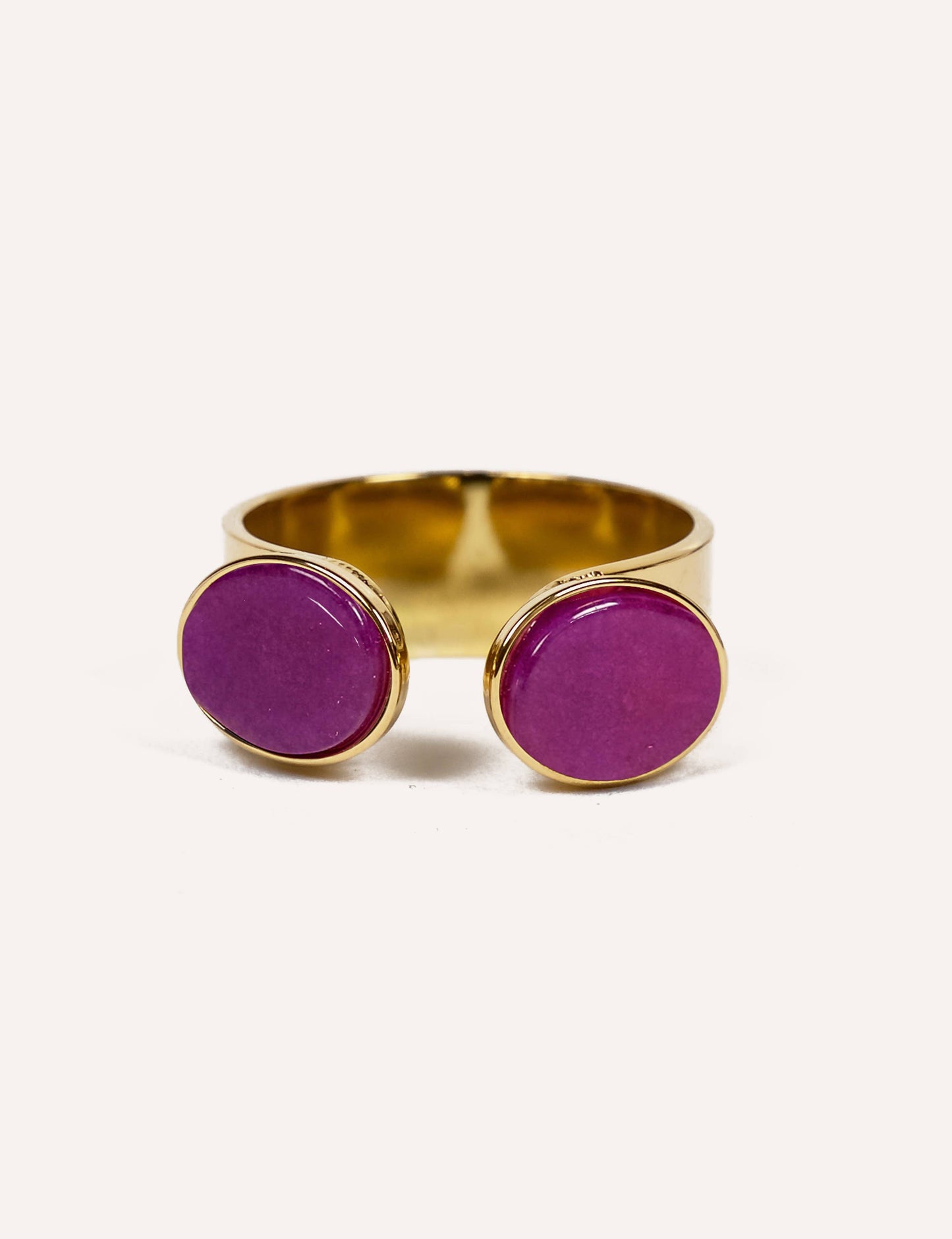 Anillo de acero inoxidable con puntos dobles: Ágata