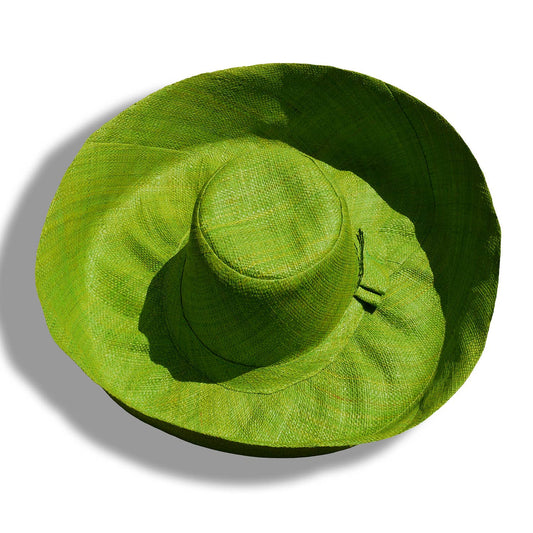 Pamela de rafia artesanal: Anís verde