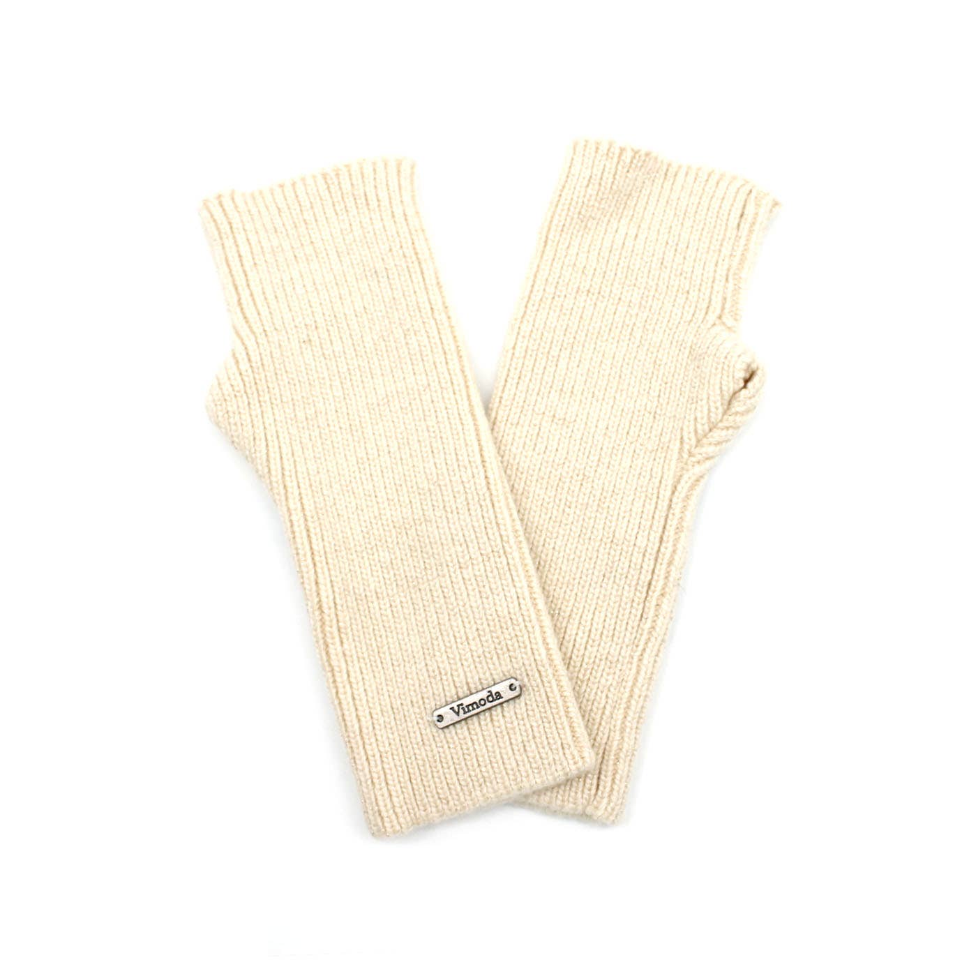 Mitones de punto acanalado: Beige