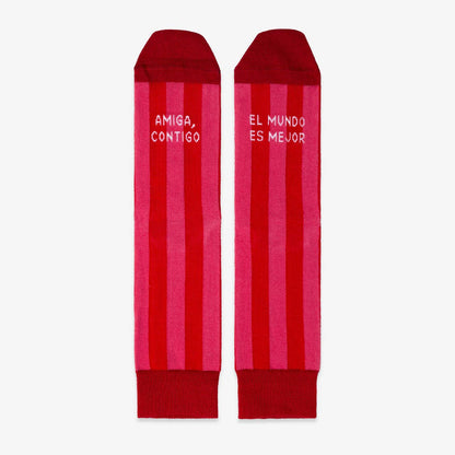 Calcetines "Amiga contigo el mundo es mejor": 36-41