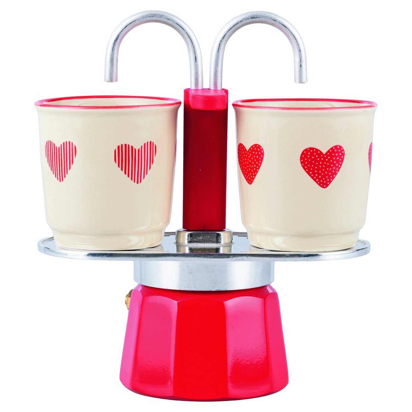 SET DE CORAZONES CAFETERA + 2 TAZAS