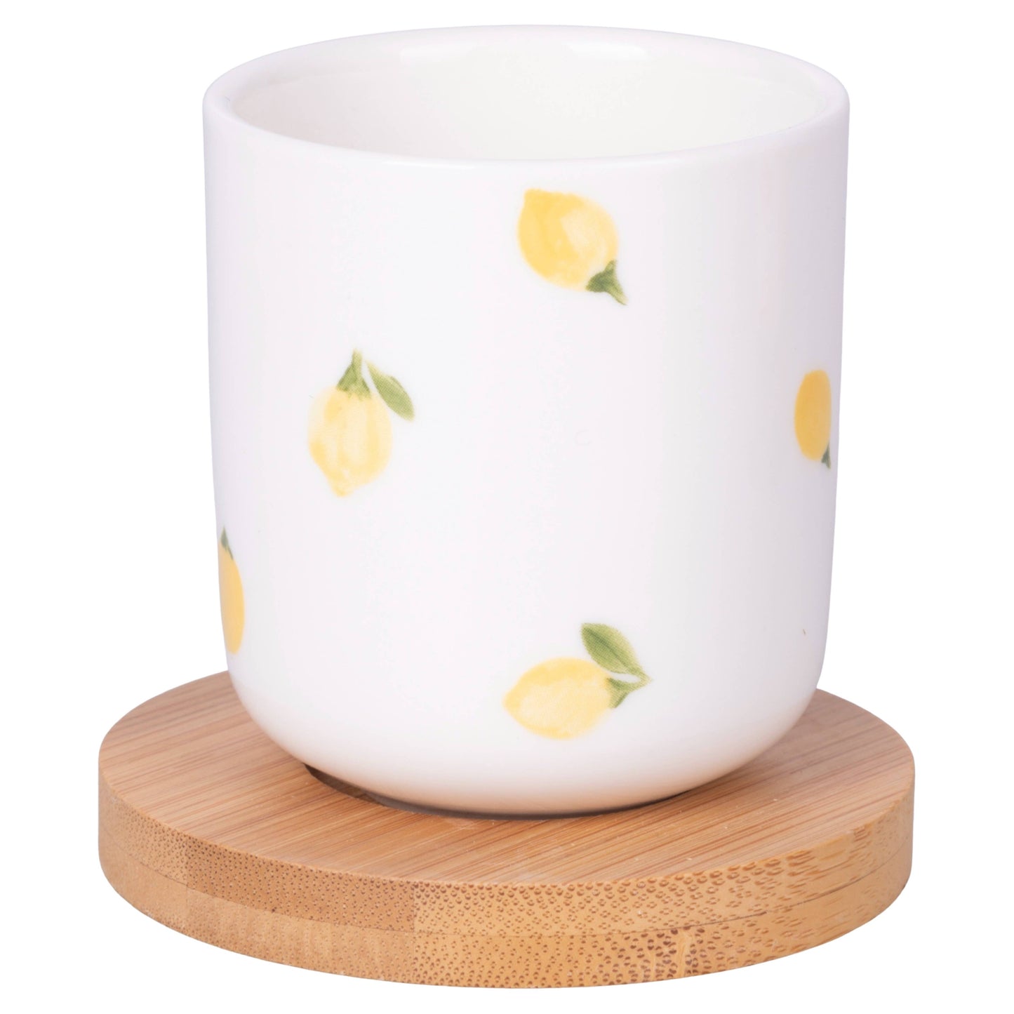 Set de Vida de Frutas 4 Tazas de Café/platillo Bambú 110
