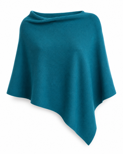 Poncho de punto, chal asimétrico: Verde chiaro