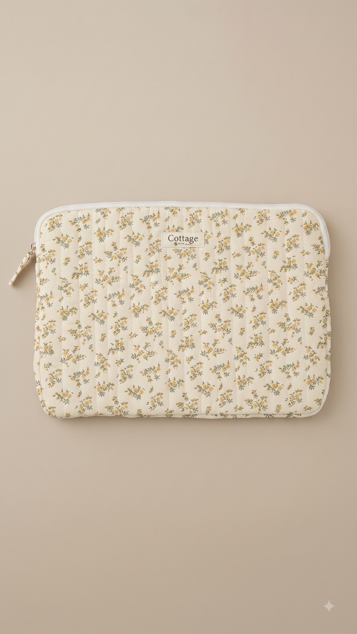 Funda para portátil de algodón: Bouquet coloré jaune