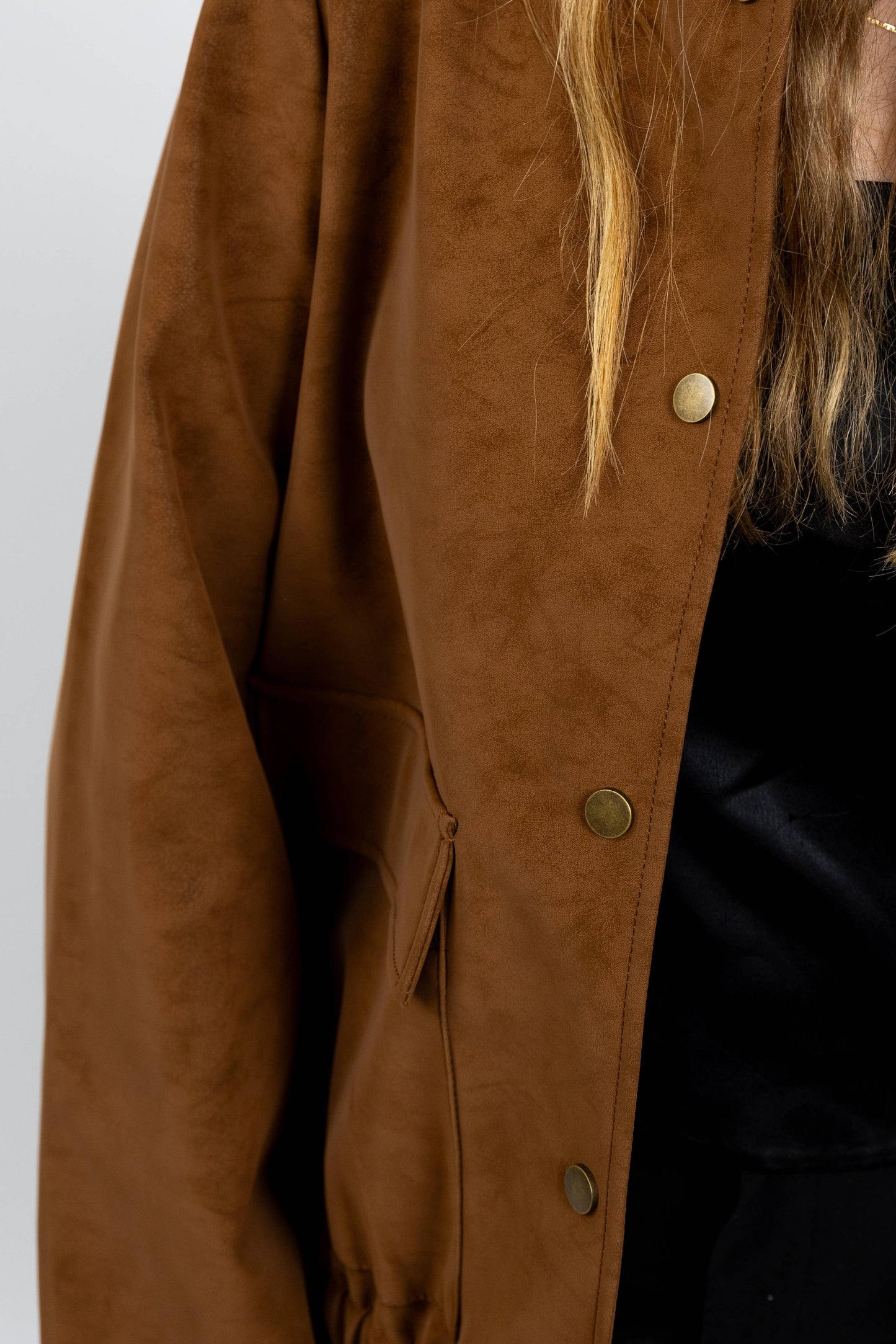 CHAQUETA EFECTO ANTE IMPERMEABLE: Camello