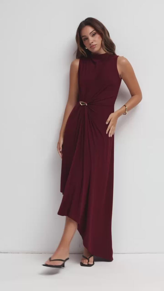 Vestido Maui granate