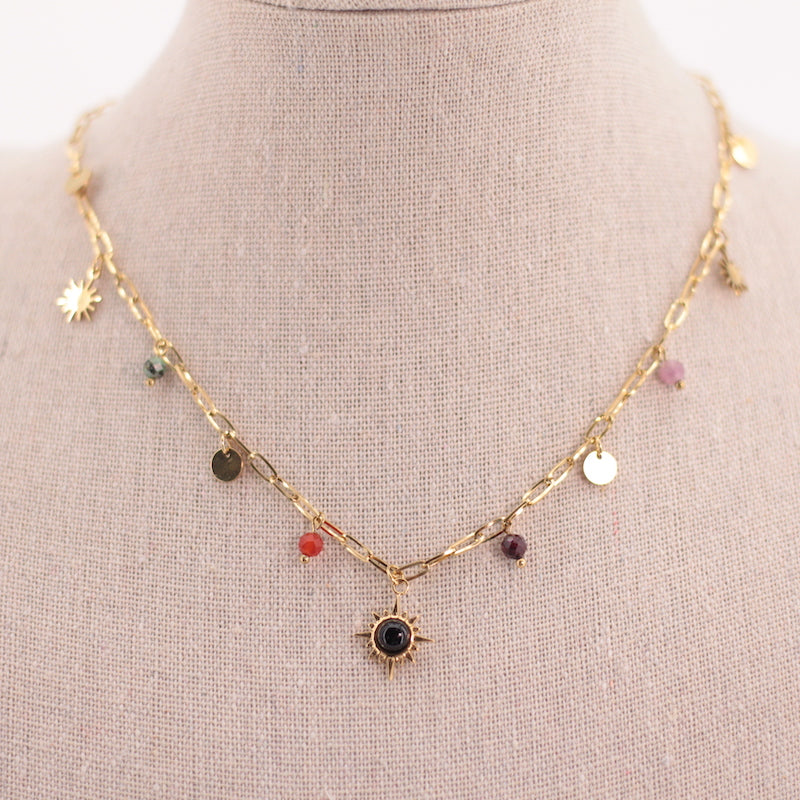 Collar sol con piedras